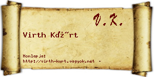 Virth Kürt névjegykártya